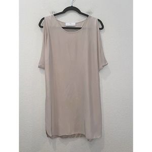 Amanda Uprichard Silk  Slip Dress Sleeveless Champagne Color Size Small